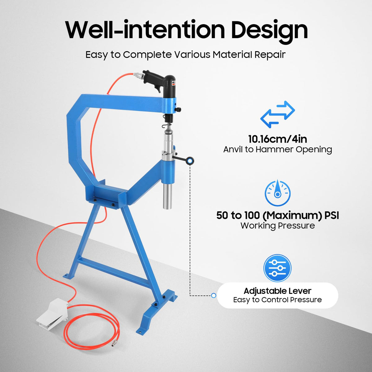 4'' Pneumatic Planishing Hammer with Anvil Kit A906817