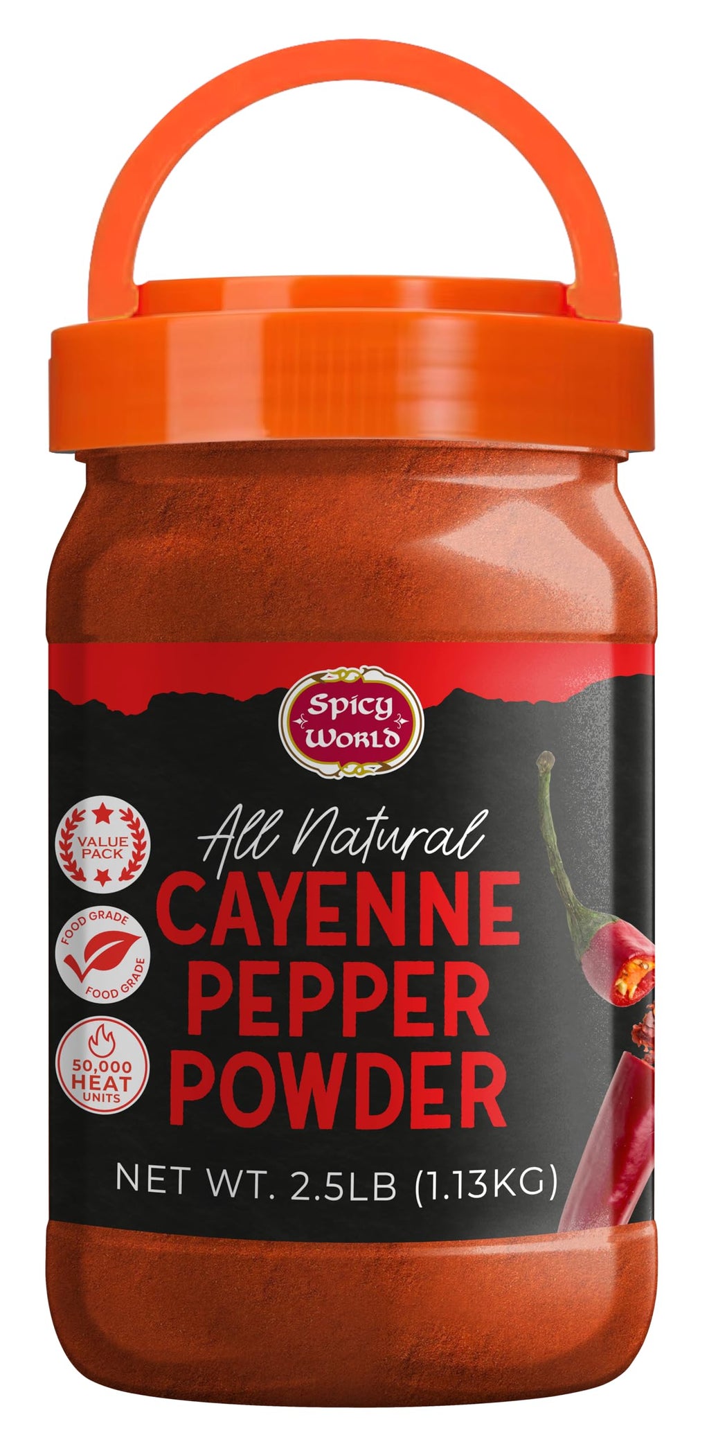 Cayenne Pepper Powder 2.5LB Jar 50,000 SHU Gluten Free Q630688