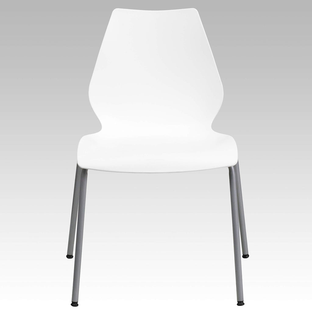 White Plastic Stacking Chairs Set of 5 X690