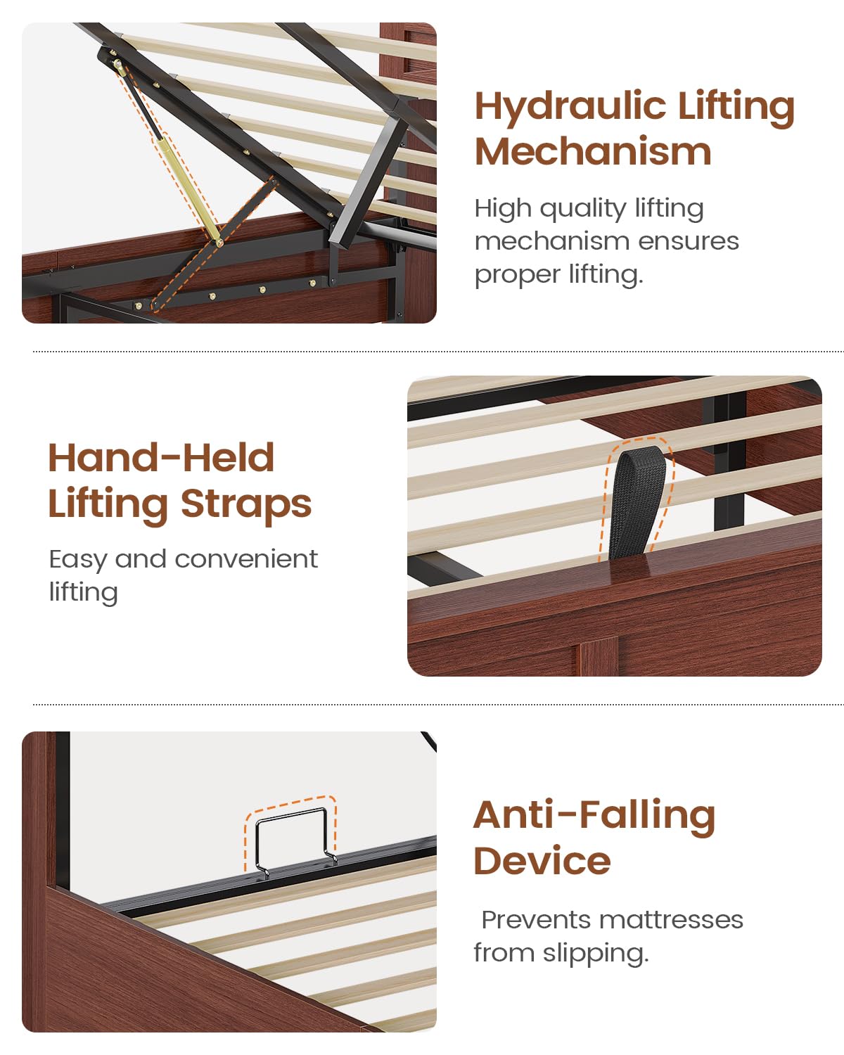 Queen Size Lift Up Storage Bed Frame M9505
