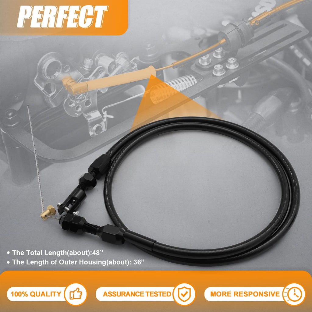 36-Inch LS Throttle Cable Stainless Steel Braided C35106