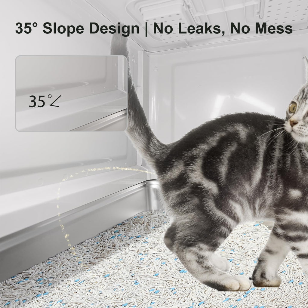 Enclosed Stainless Steel Cat Litter Box with Lid T99284