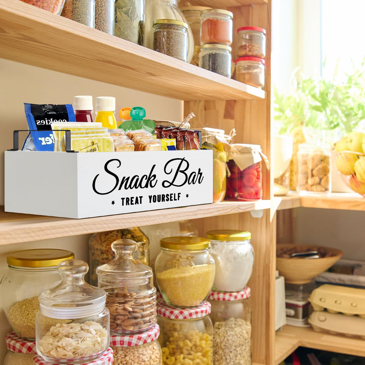 Wood 4 Compartment Snack Organizer D765364