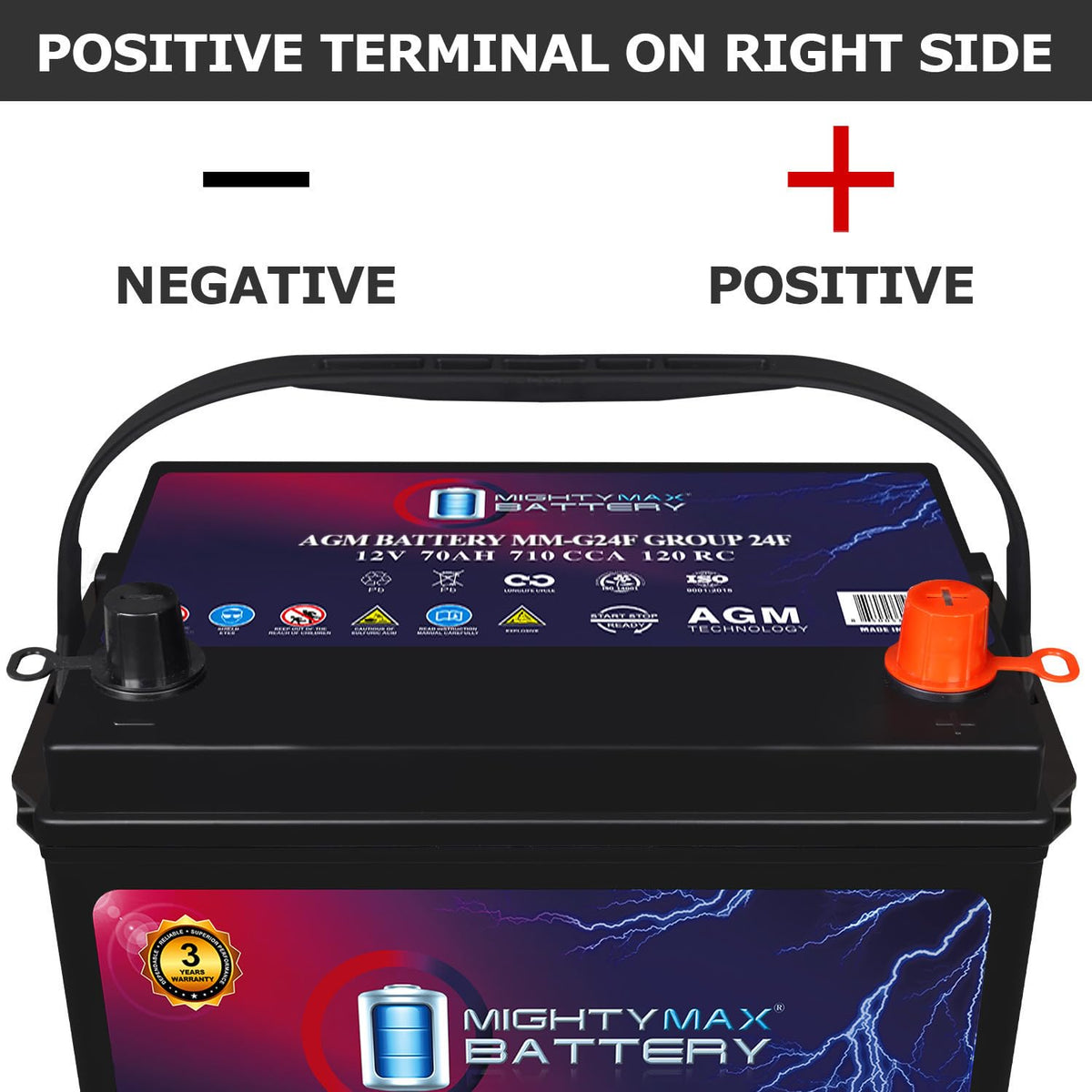 12V 70Ah AGM Replacement Battery V38156