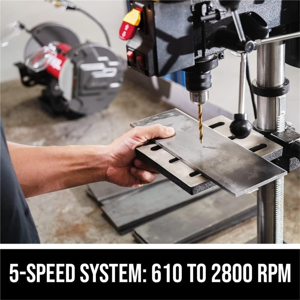 10 In. 5-Speed Benchtop Drill Press with Work Light V2855