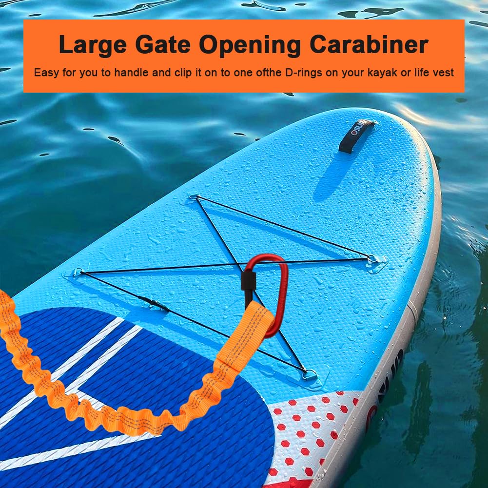 Stretchable Kayak Paddle Leash with Locking Carabiner E167084