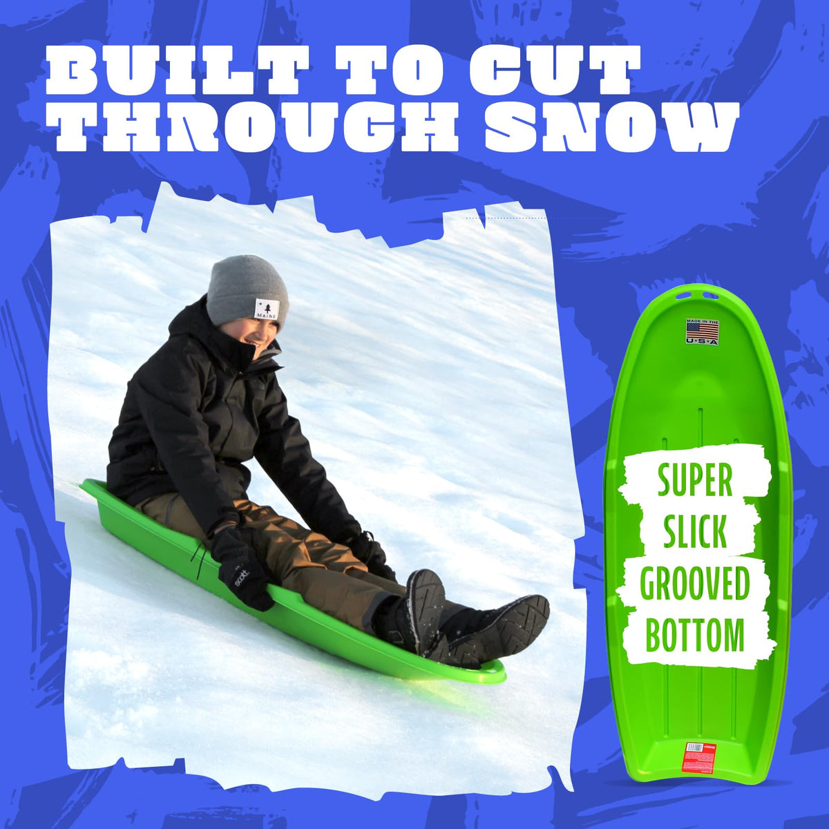 48 Inch Toboggan Style Plastic Snow Sled 3-Pack Y8264