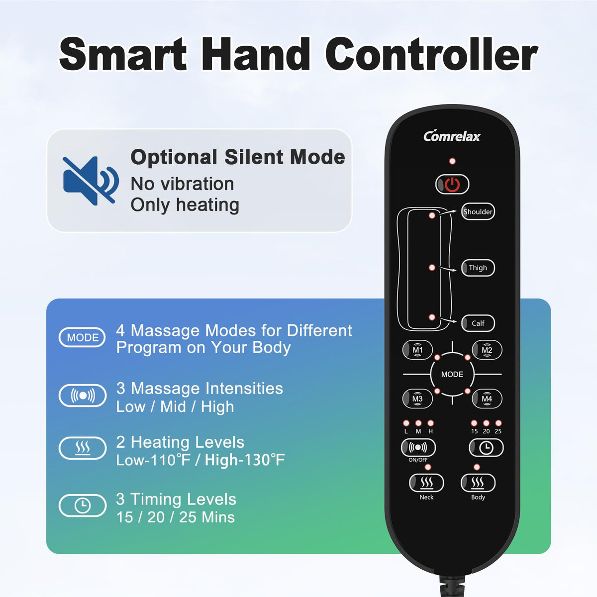 Vibration Massage Mat with Heat and Lumbar Support Y63548