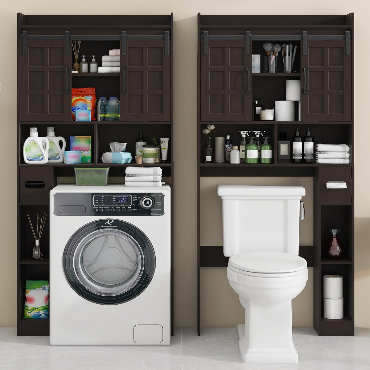 Over The Toilet Storage Cabinet with Sliding Doors K612