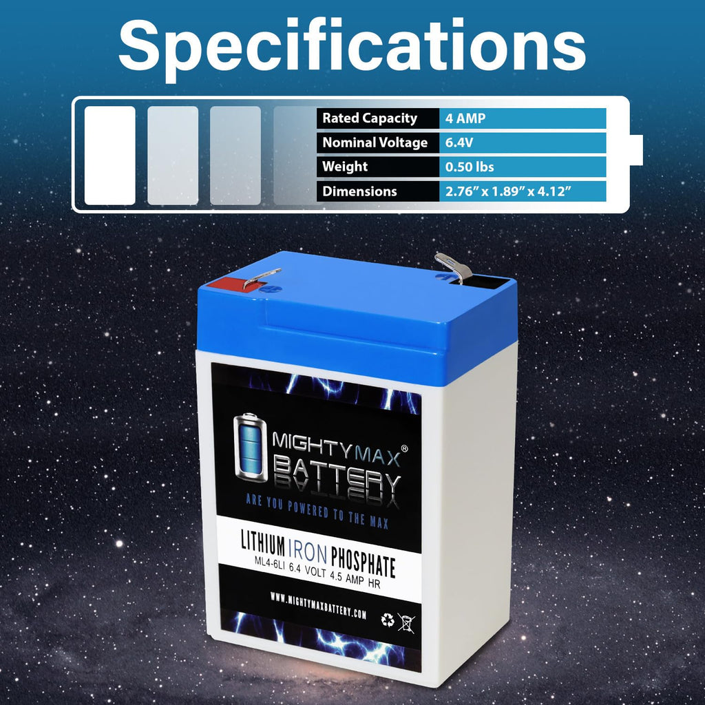 6V 4.5AH Lithium Replacement Battery A65770