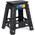 18" Non-Slip Folding Step Stool 300 lbs Black U5364