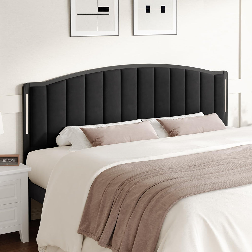 Upholstered Tufting Headboard Queen Size with Lights N38877