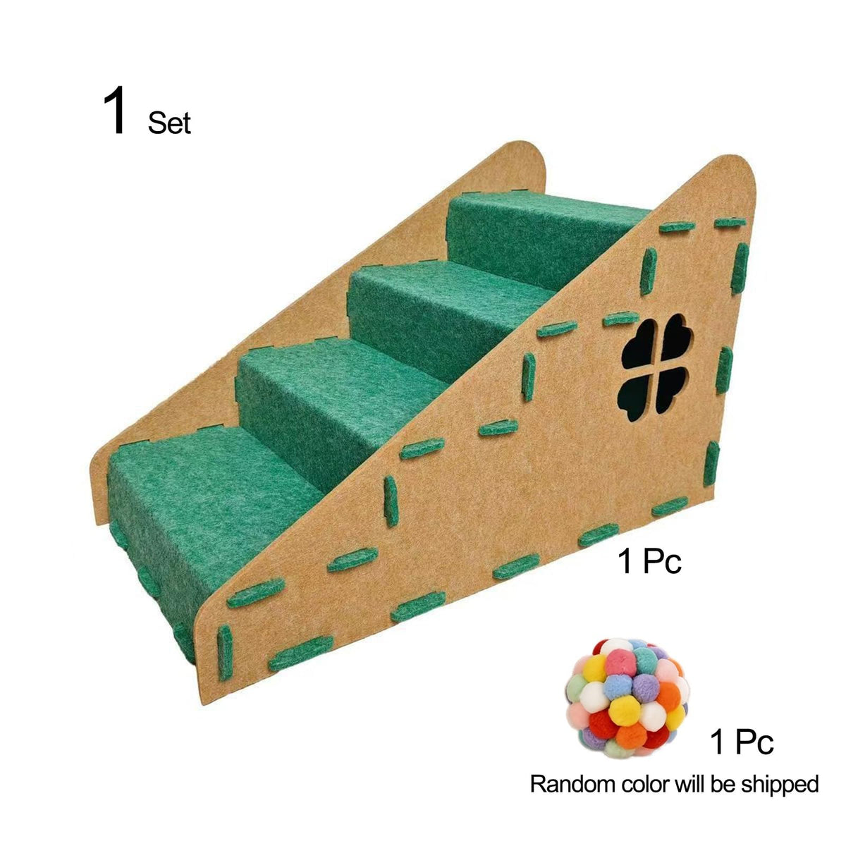 Felt 4-Step Foldable Pet Stairs N6091