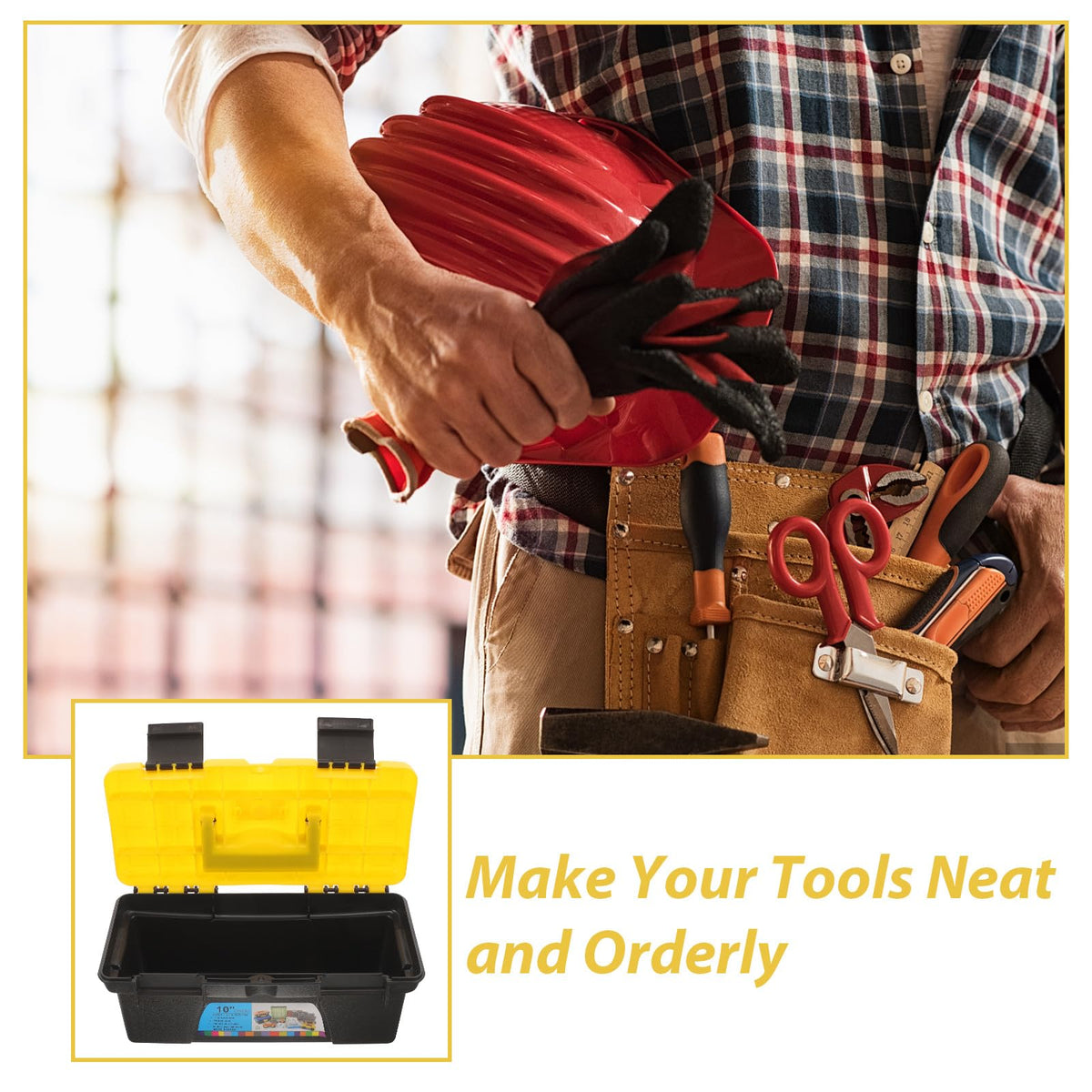 10 Inch Hard Plastic Tool Box Organizer J619