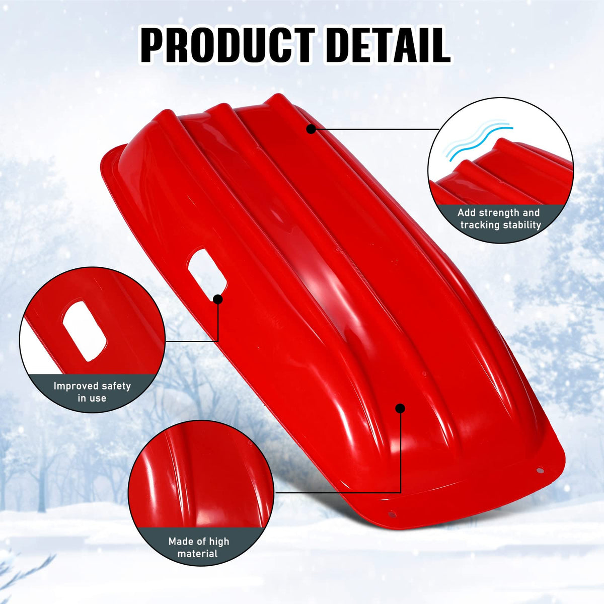 6 Pcs 35 in Plastic Snow Sled T31426