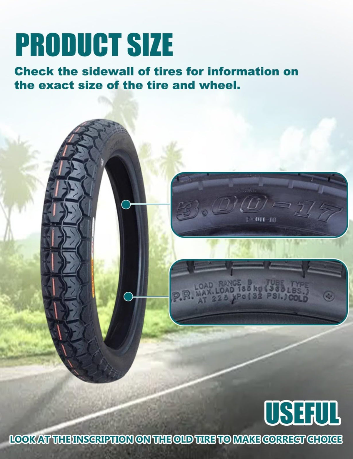 3.00-17 Dirt Bike Tire and Inner Tube Set S9171