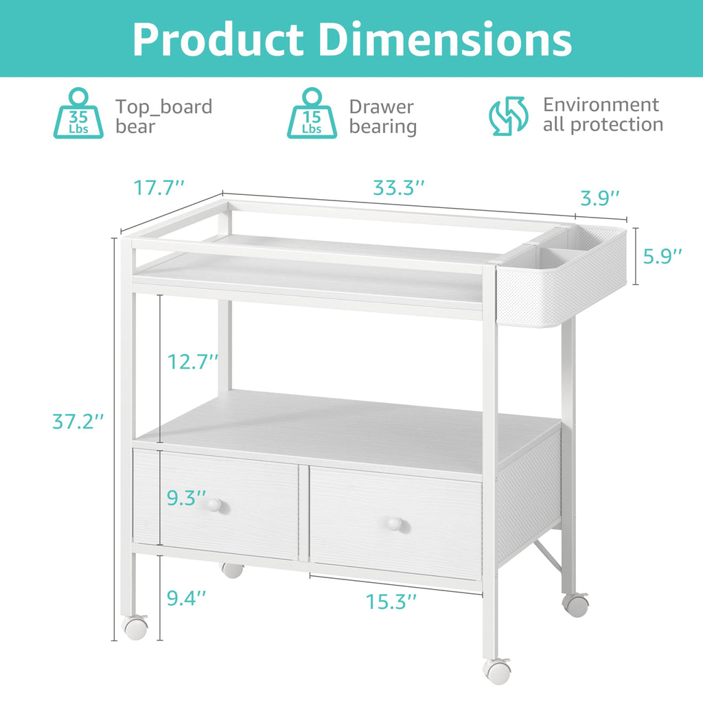 White Baby Changing Table with Storage O88196