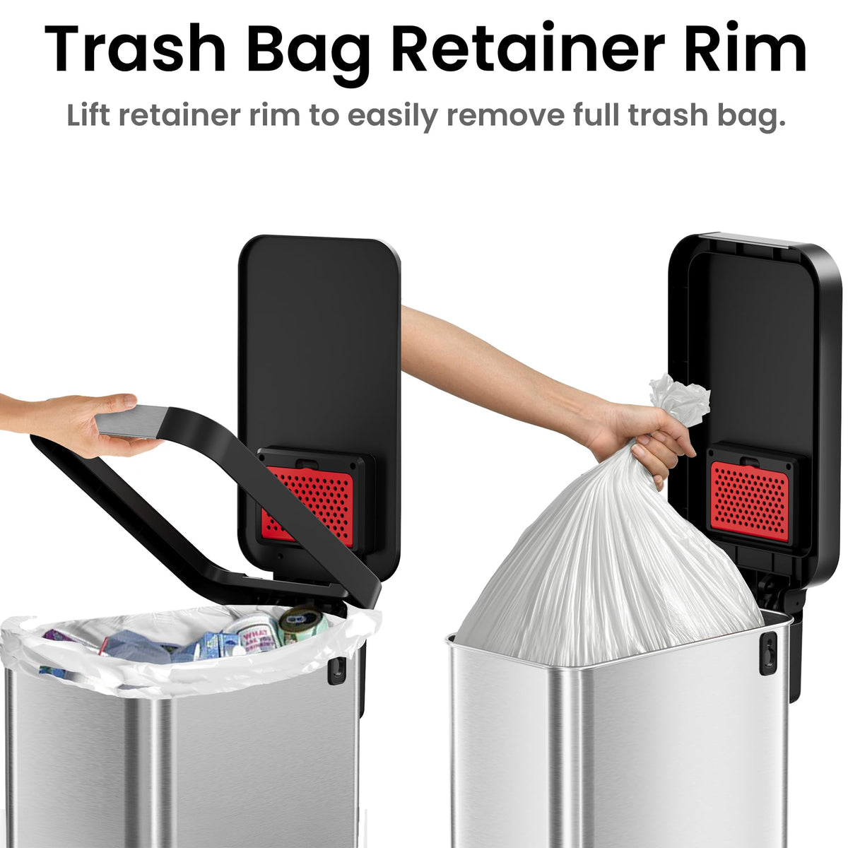 13.2 Gal / 50L Slim Step Pedal Kitchen Trash Can P190045