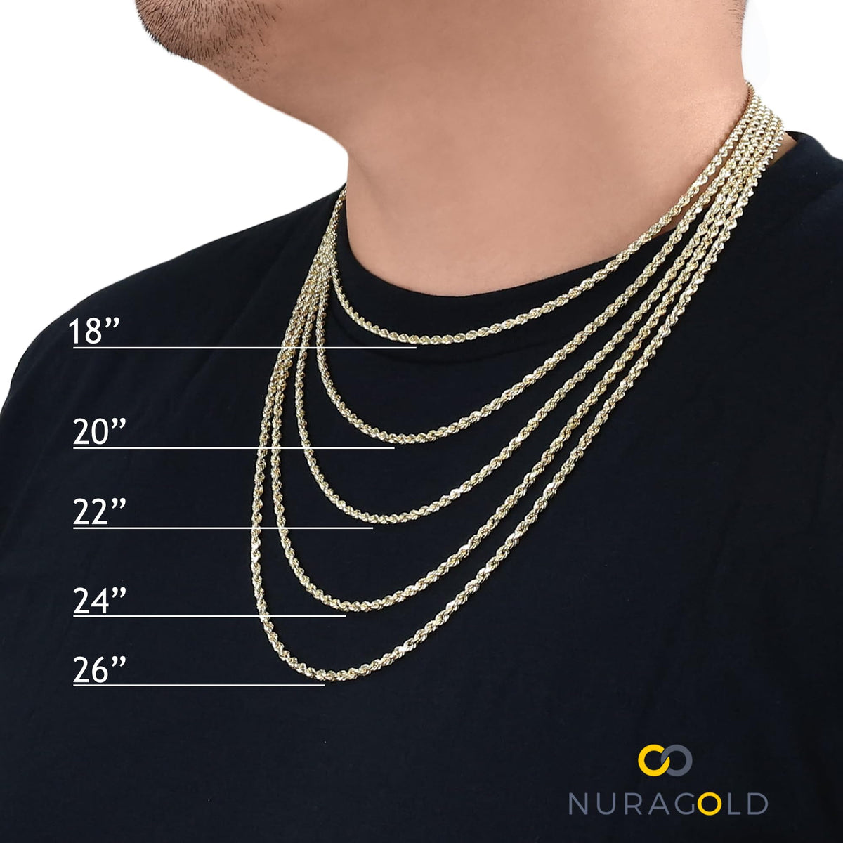 14k Yellow Gold Cuban Link Chain Necklace L17215