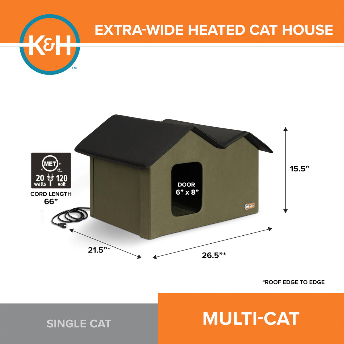 Heated Outdoor Cat House O2124