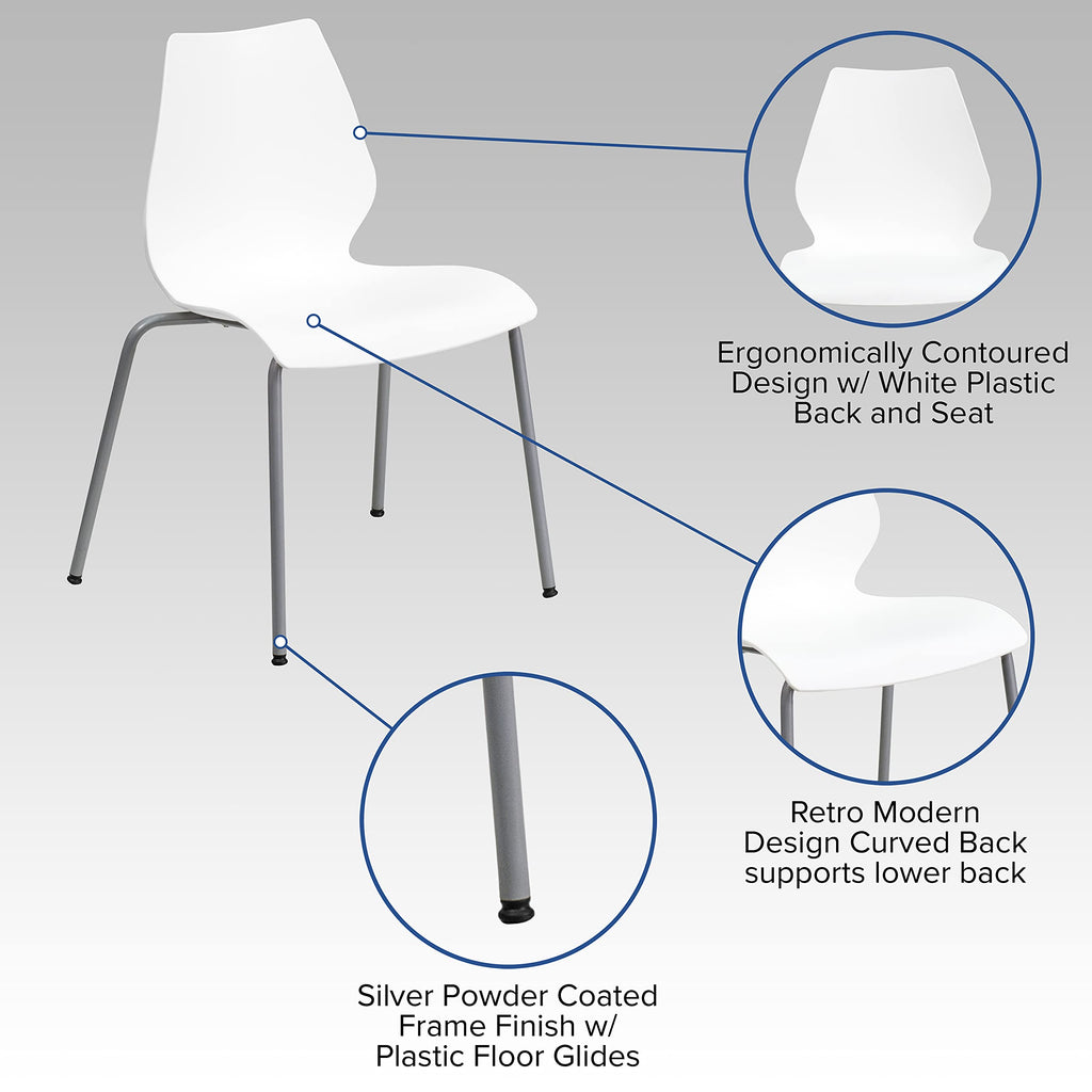 White Plastic Stacking Chairs Set of 5 X690