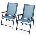 Blue Set of 2 Folding Sling Chairs I692061