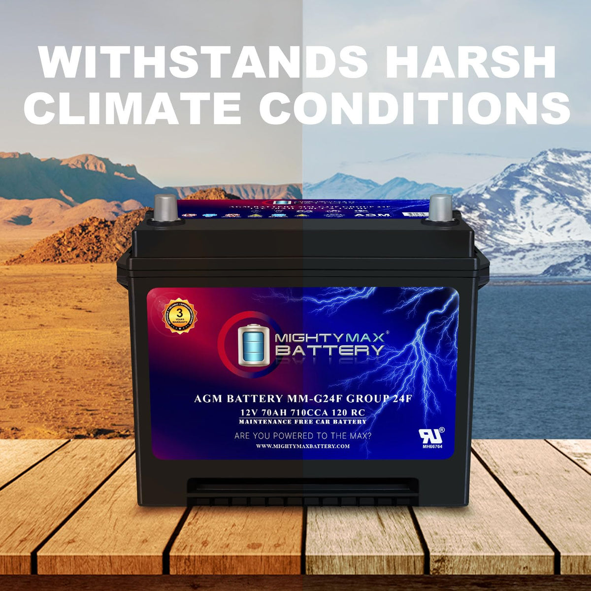 12V 70Ah AGM Replacement Battery V38156
