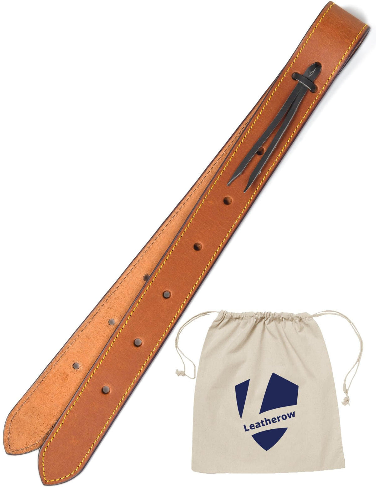Full Grain Leather Saddle Cinch Tie Strap R340896