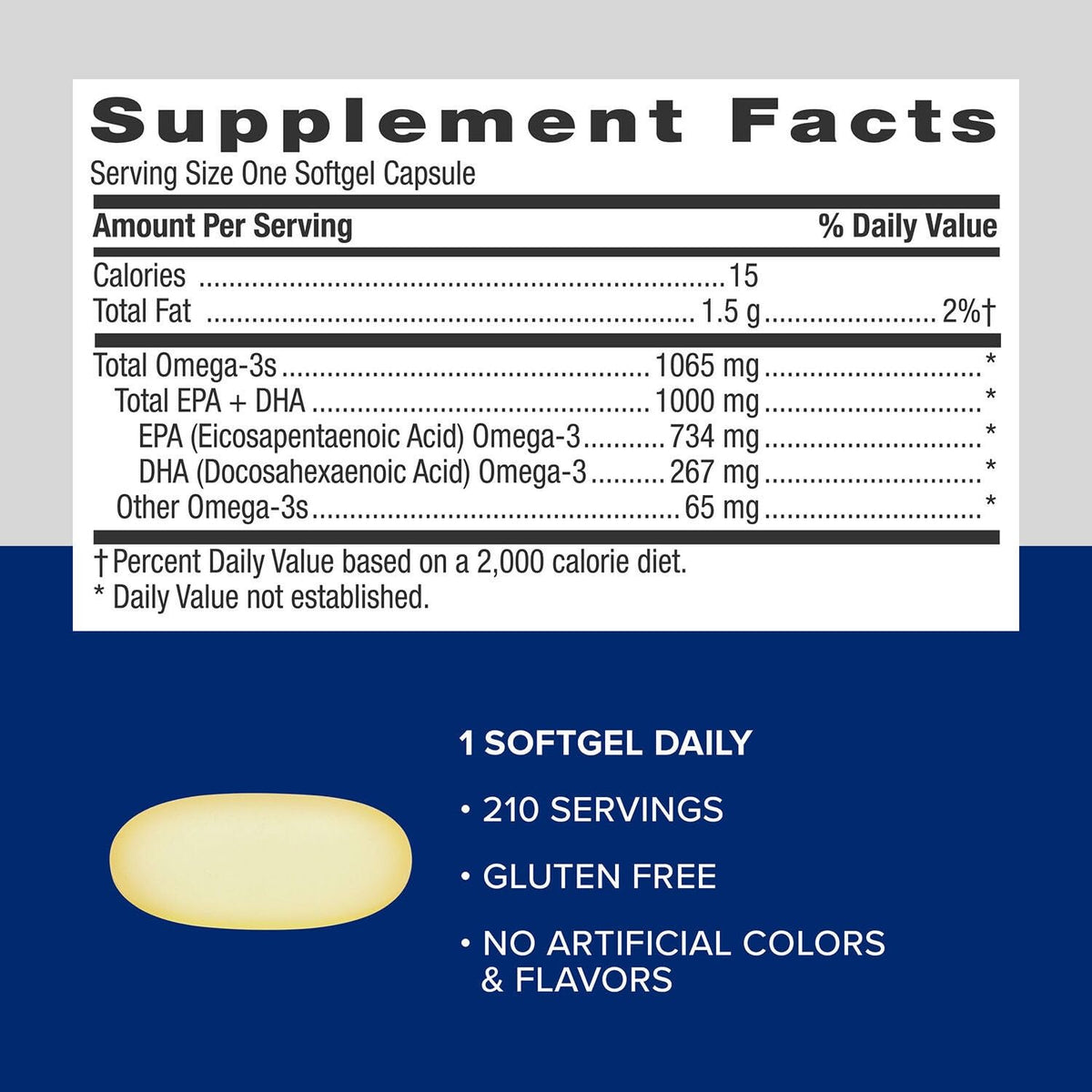 Fish Oil 1000mg EPA & DHA 210 Softgels N141