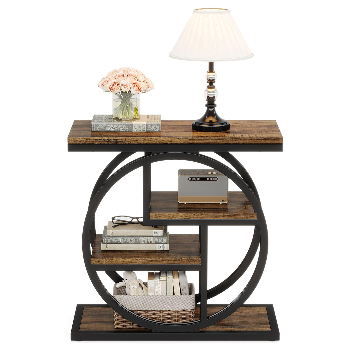 4-Tier Narrow Side Table with Storage Shelves Z840653