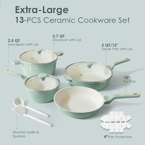 13-Piece Nonstick Ceramic Cookware Set E843