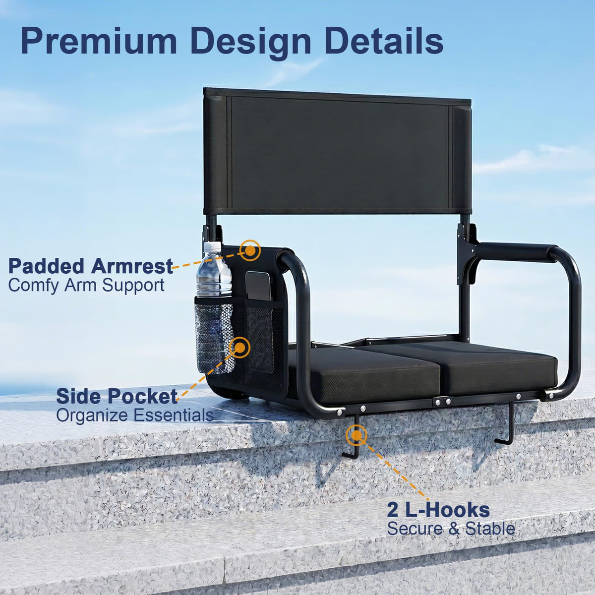 Bleacher Seat with Back Support M84723