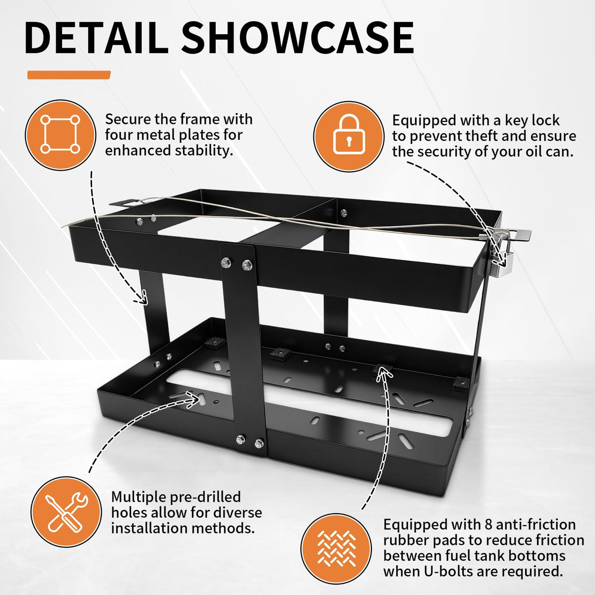 5 Gallon Fuel Jug Holder with Lock A32005
