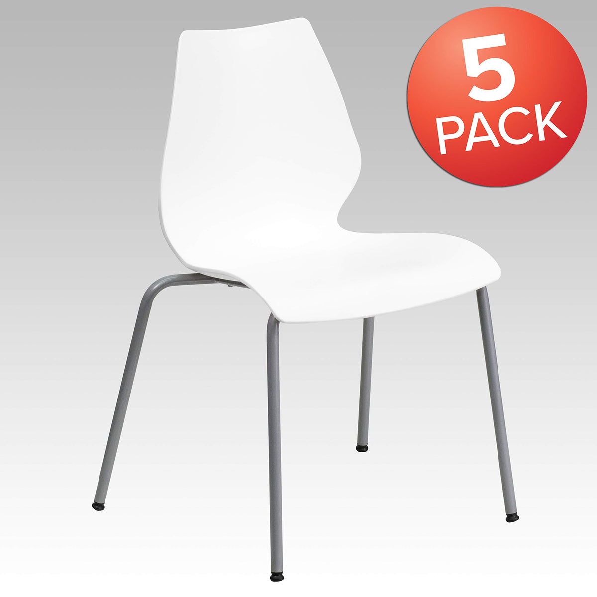 White Plastic Stacking Chairs Set of 5 X690