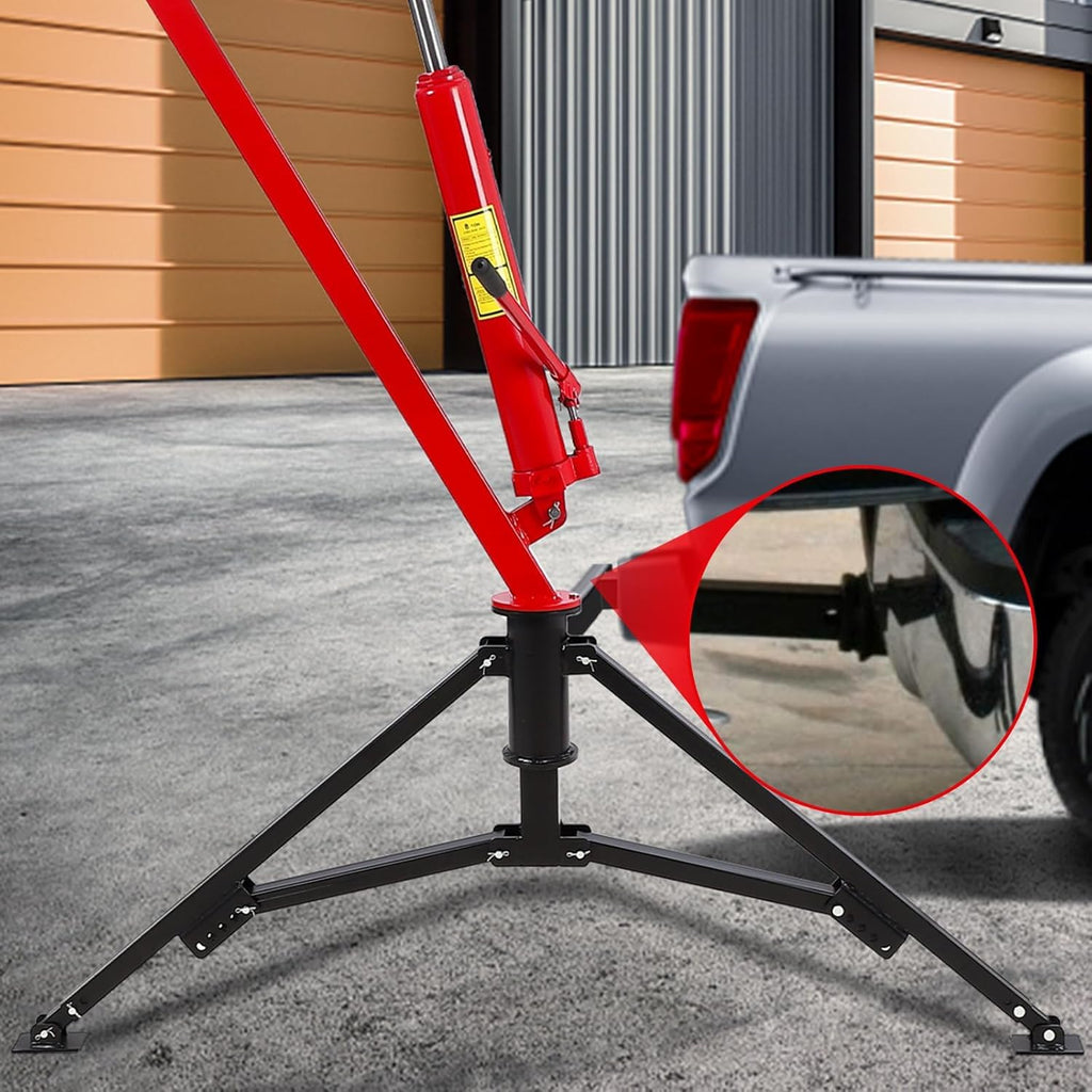 Hydraulic Pickup Truck Crane, 1000 Lbs Capacity, 360° Swivel, Red S772211
