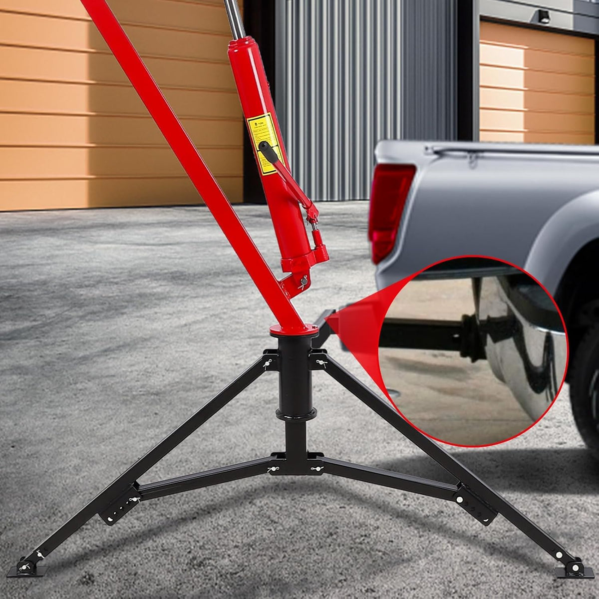 Hydraulic Pickup Truck Crane, 1000 Lbs Capacity, 360° Swivel, Red S772211