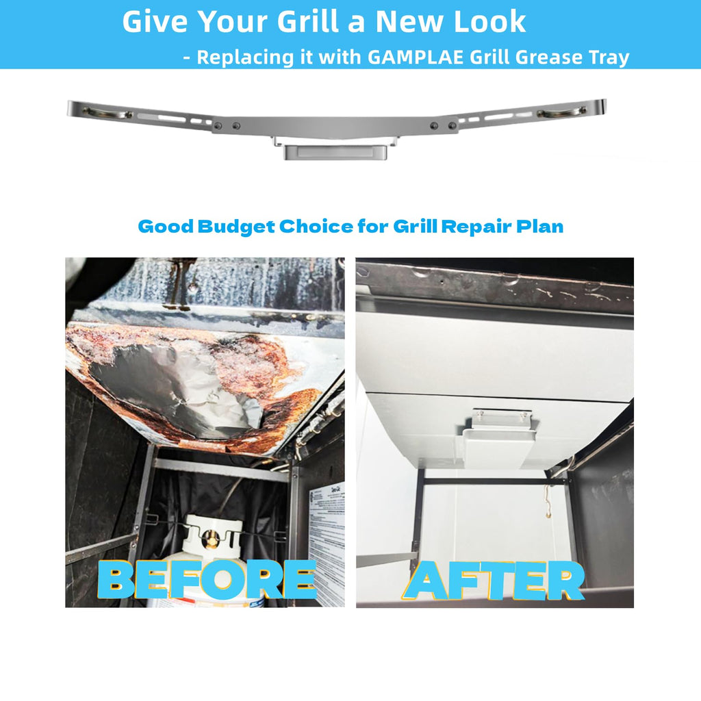 Adjustable Stainless Steel Grill Grease Tray with Catch Pan M297