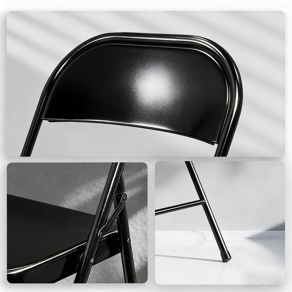 Black Heavy Duty Metal Folding Chairs 10 Pack I86650