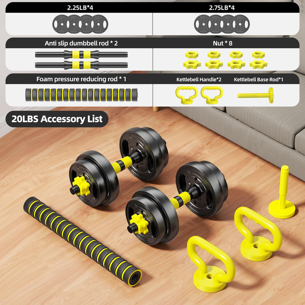 Adjustable Dumbbell Set 10-90lbs Free Weights P409