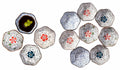 Hand-Painted Floral Ceramic Pinch Bowl Set, 12-Piece Mini Condiment Dishes J403482