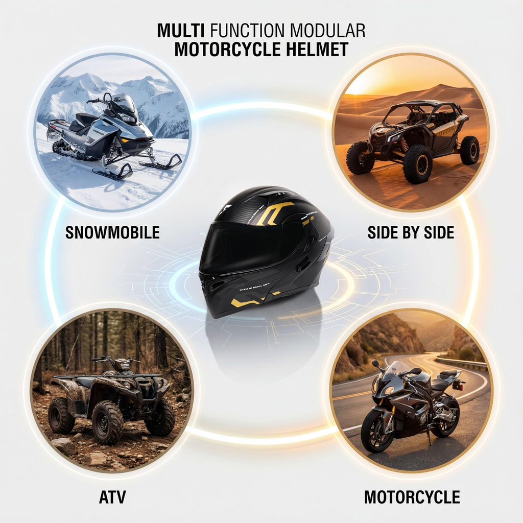 Modular Motorcycle Helmet DOT Approved Flip Up Dual Visor S77627