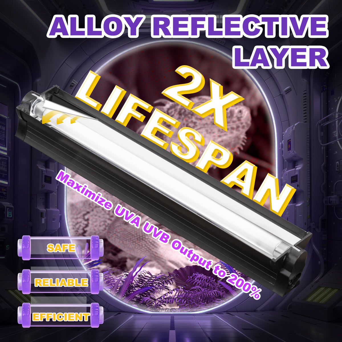 8W 5.0 UVB Reptile Light Fixture X821