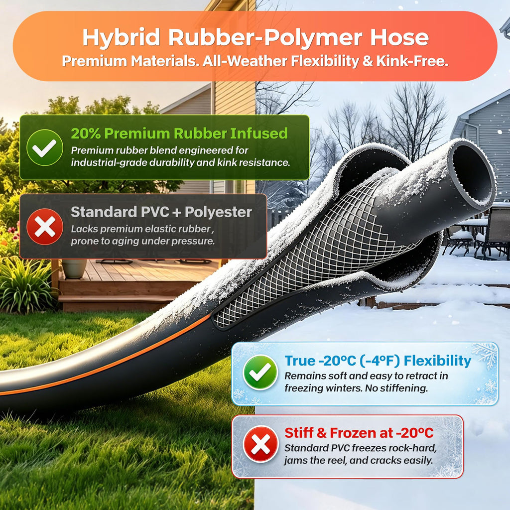 Retractable Rubber Garden Hose Reel K10085