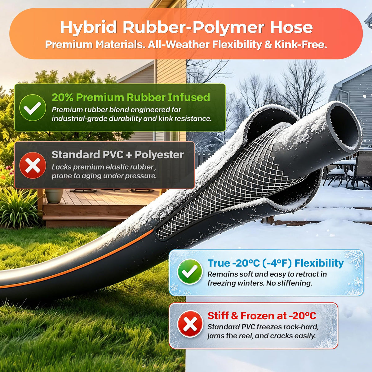 Retractable Rubber Garden Hose Reel K10085