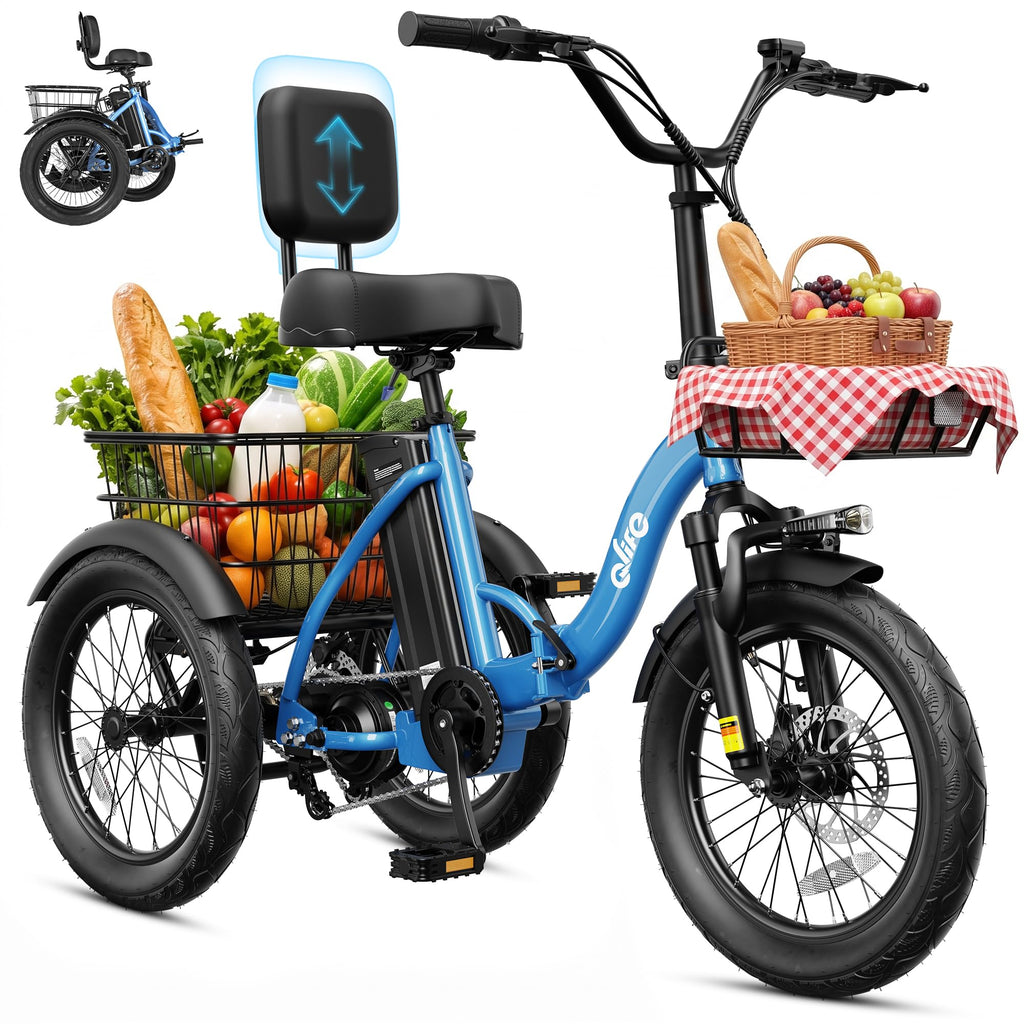 1200W Folding Electric Trike with Cargo Rack F561269