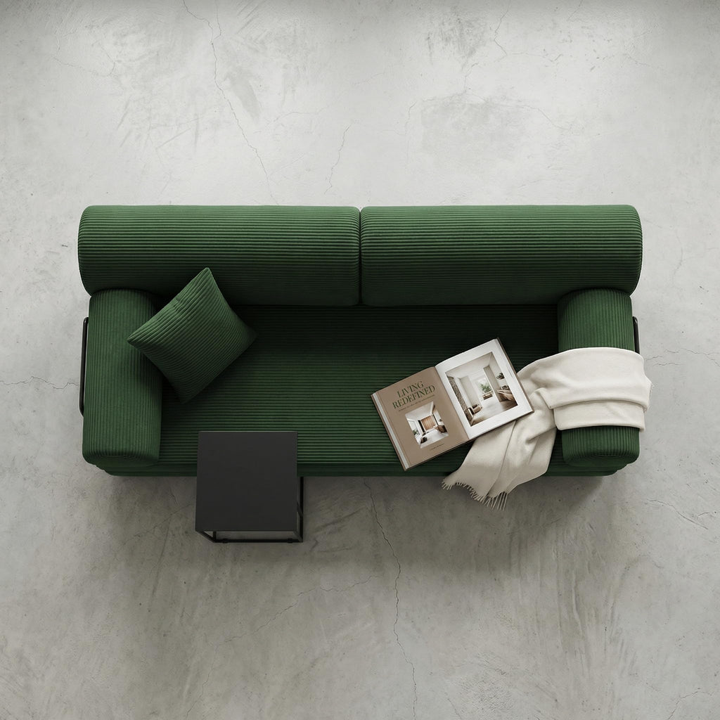Light Gray Corduroy Convertible Sofa Bed O759303