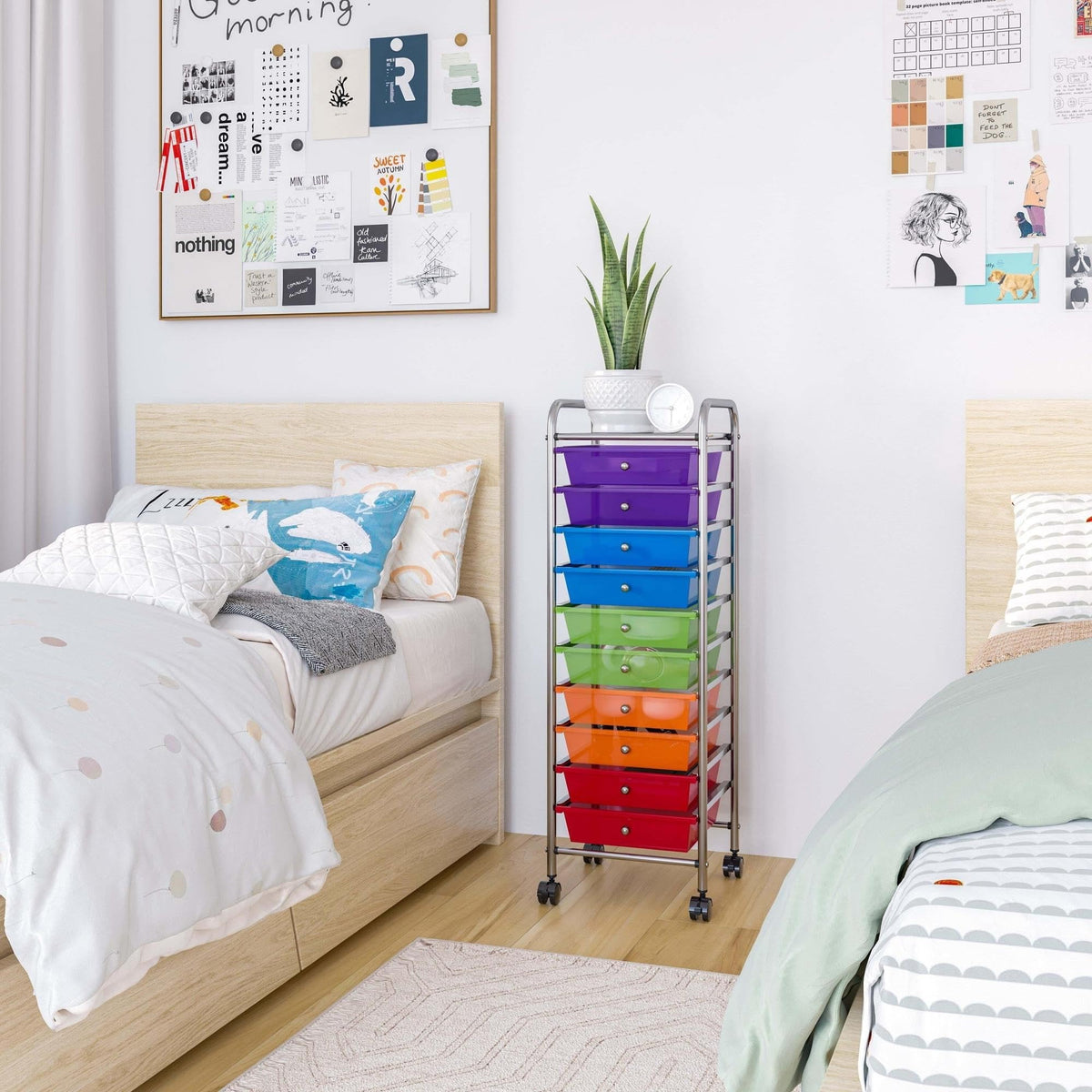 10 Drawer Rolling Storage Cart with Wheels Y224