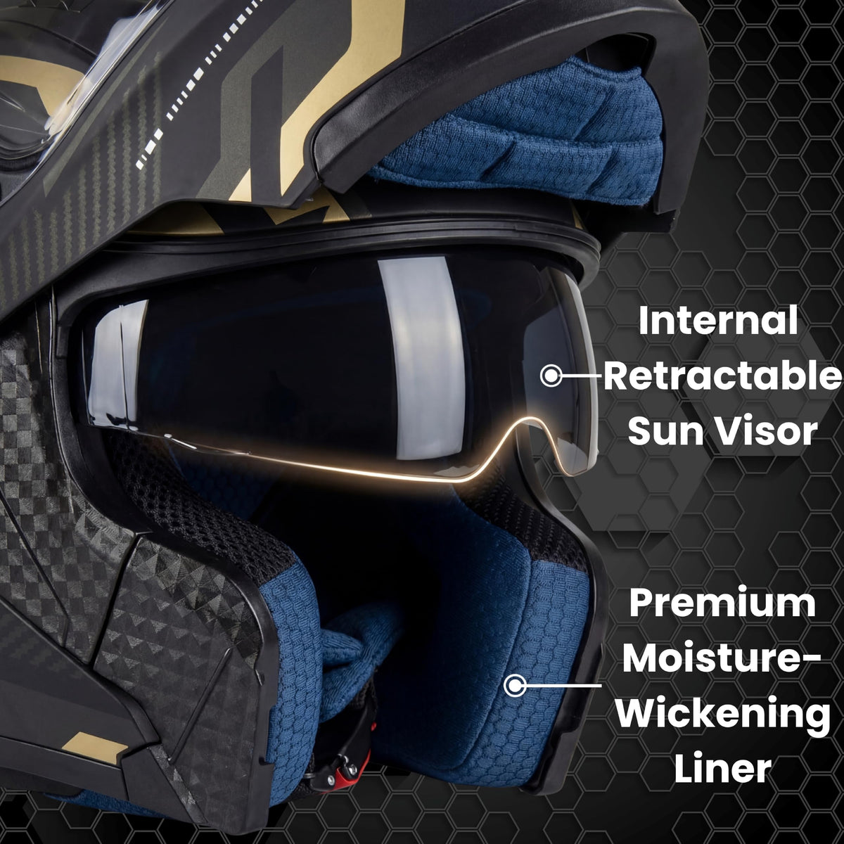 Modular Motorcycle Helmet DOT Approved Flip Up Dual Visor S77627