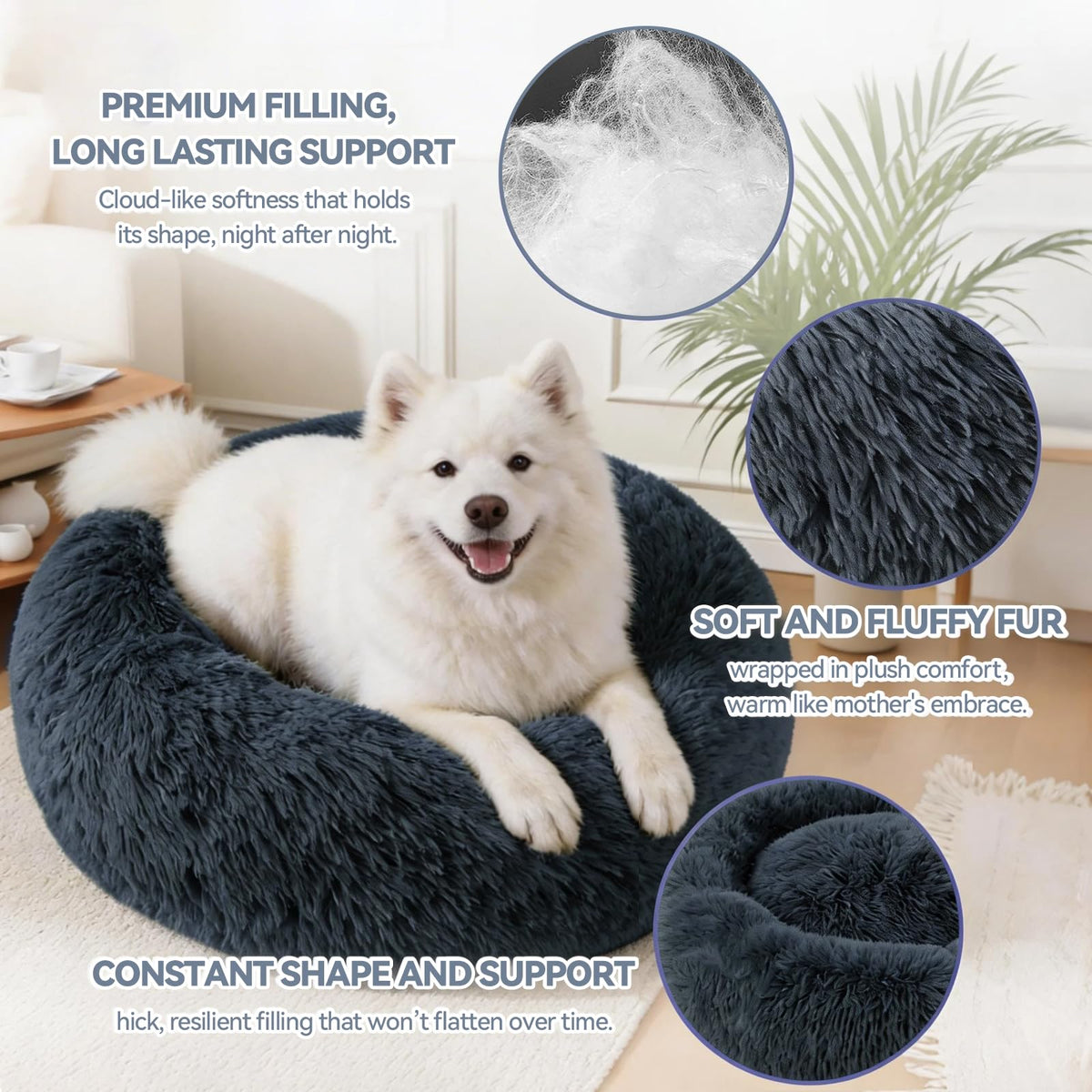 Washable 20" Donut Cat Bed W938