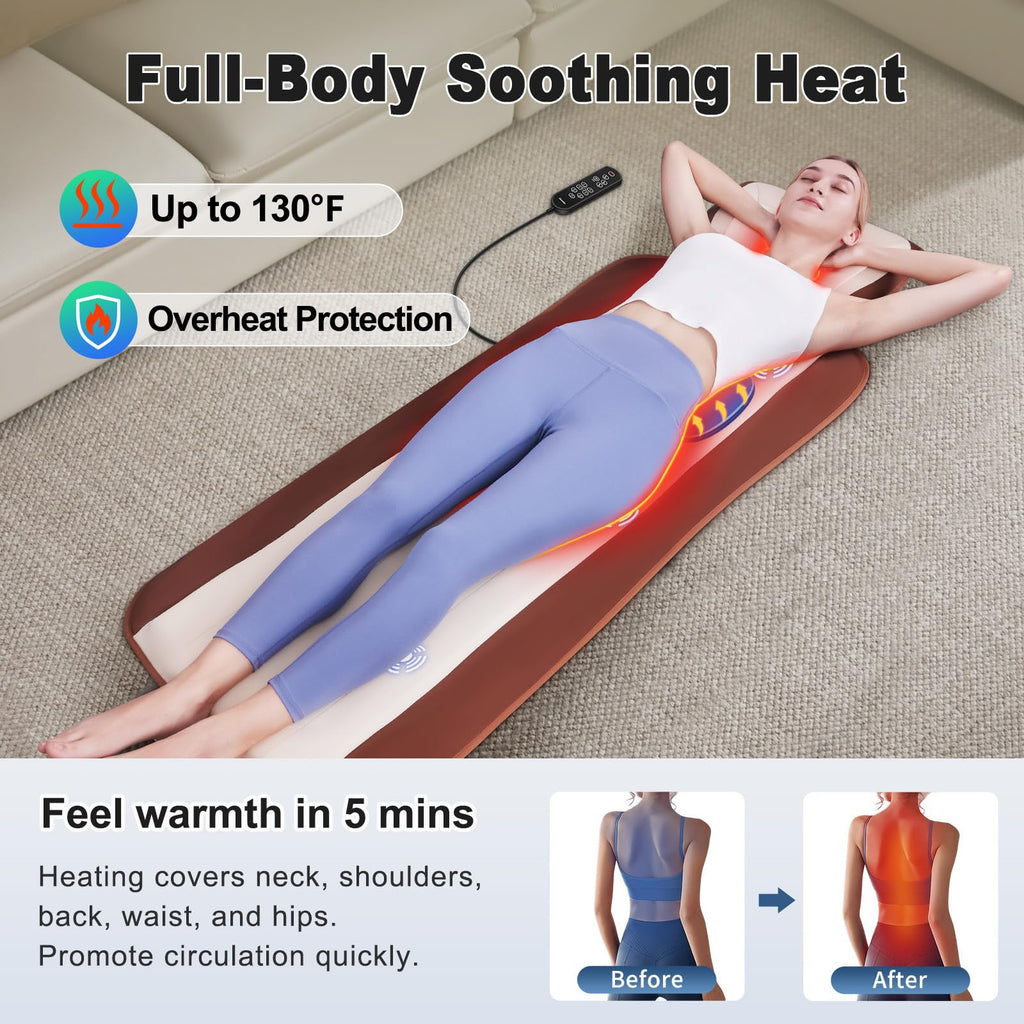 Vibration Massage Mat with Heat and Lumbar Support Y63548